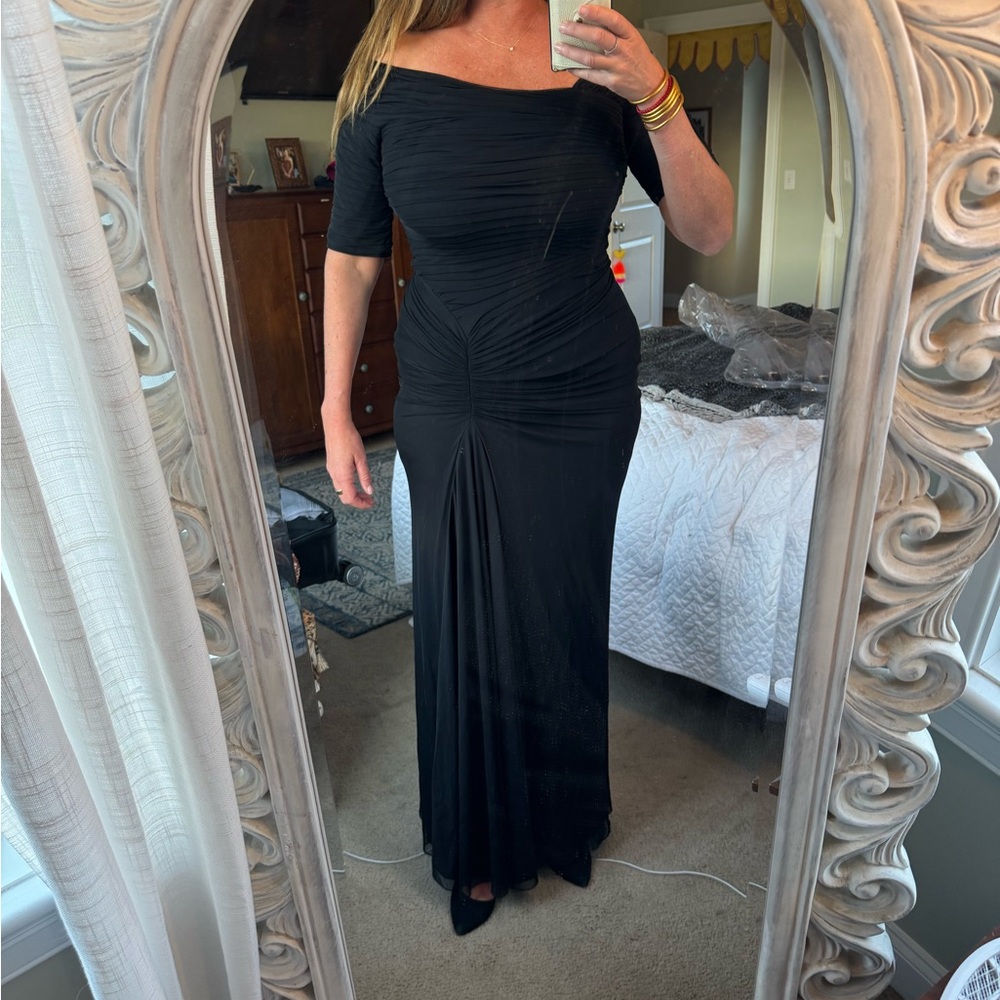Tadashi Shoji Black One-Shoulder Gown